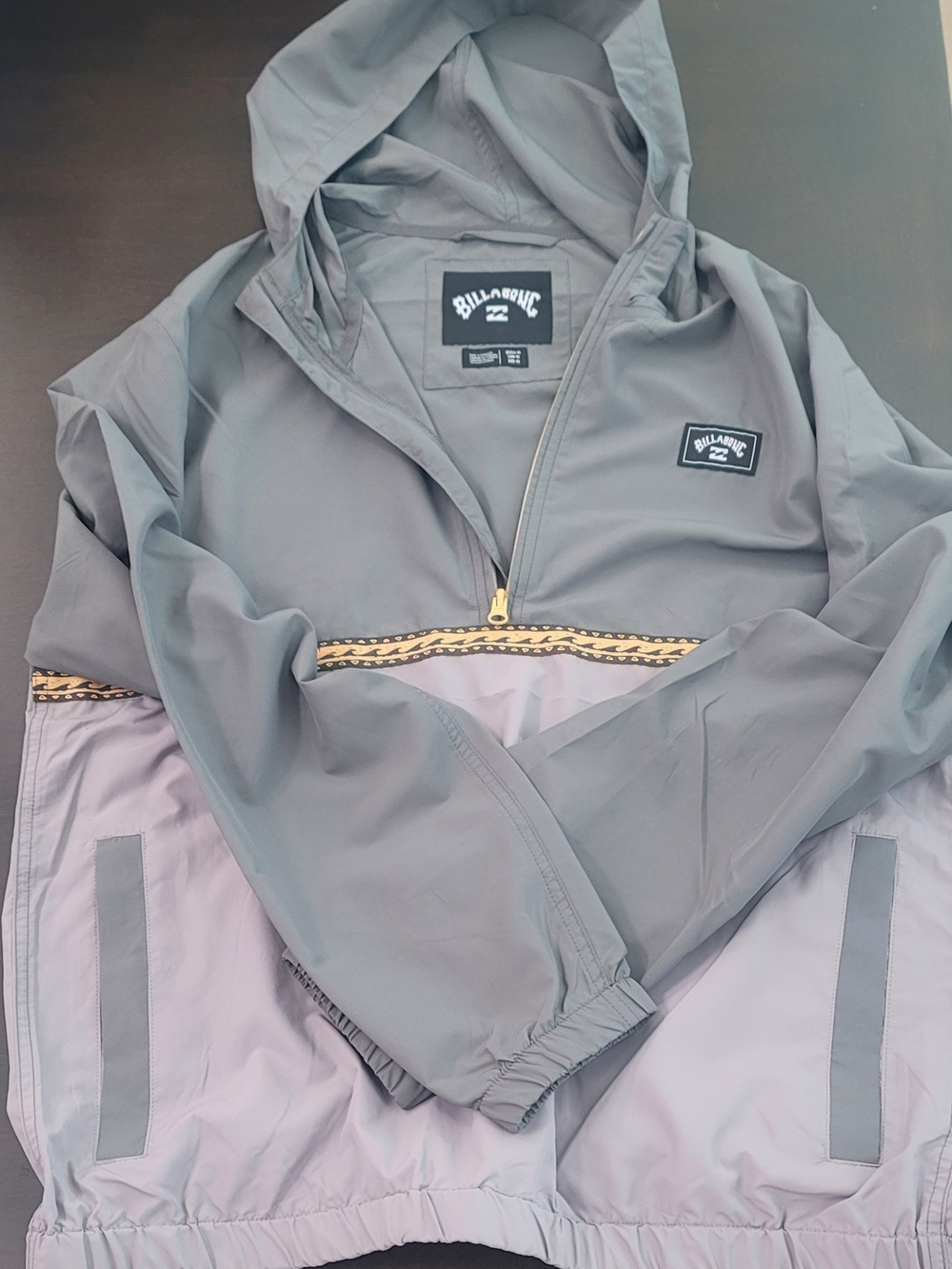 New Billabong Hooded Windbreaker Jacket - Gray